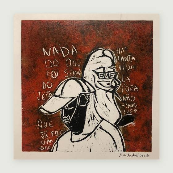 Nada do que foi será, linogravura, 2024